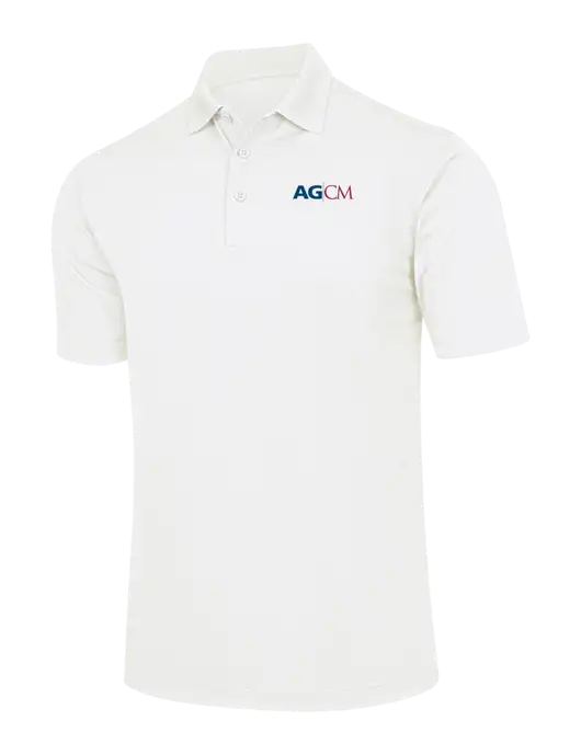 White Micropique Sport-Wick Polo w/AG|CM Logo