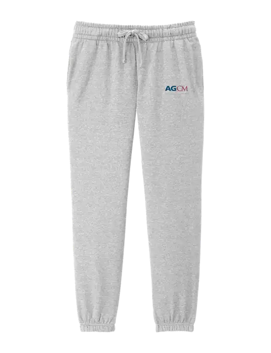 District Womens Light Heather Grey Fleece Sweatpants w/AG|CM Logo