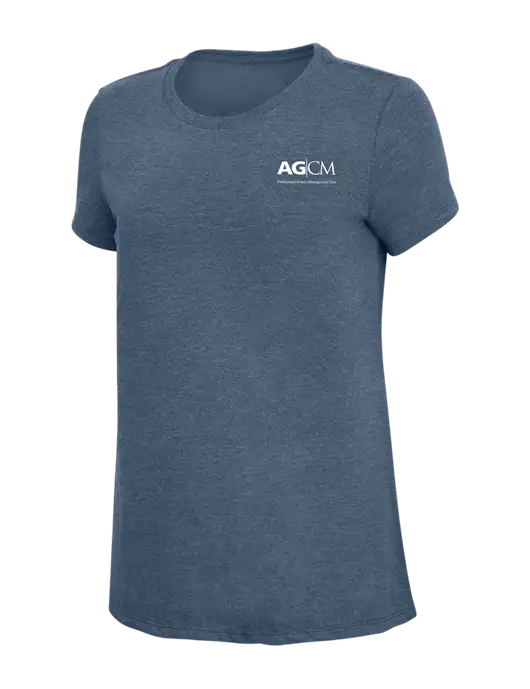 Womens Simply Soft Navy Frost 4.5oz  Poly/Combed Ring Spun Cotton T-Shirt w/AG|CM Logo