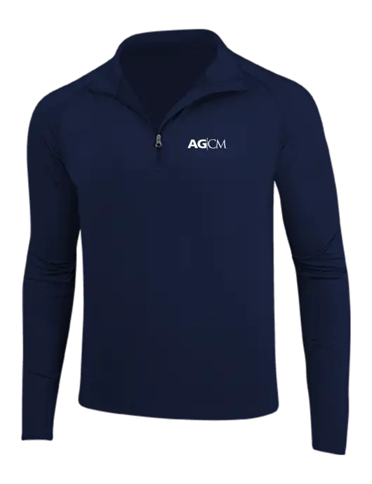 Navy Sport Wick Stretch 1/4 Zip Pullover w/AG|CM Logo