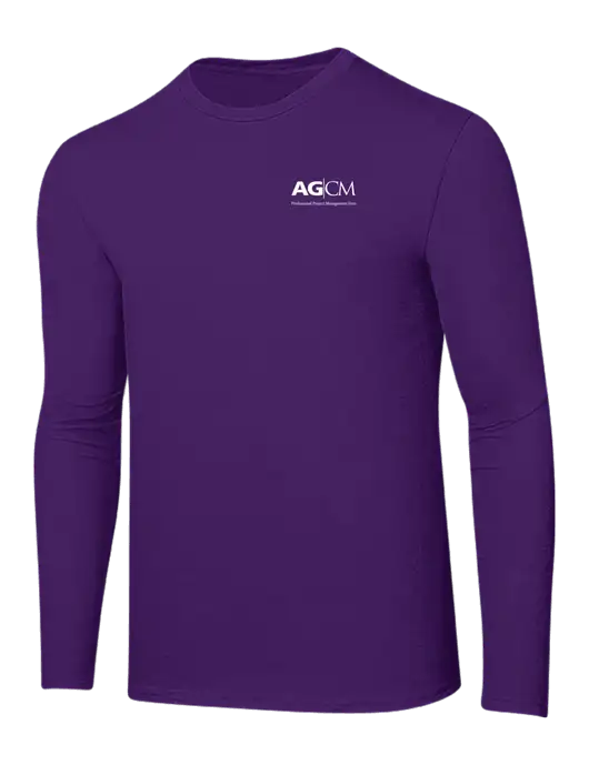 Ring Spun Purple 4.5 oz Long Sleeve T-Shirt w/AG|CM Logo
