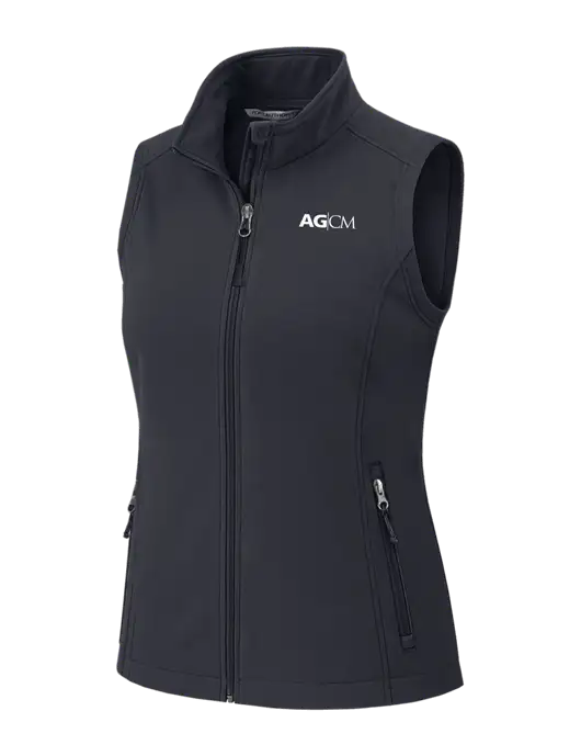 Charcoal Grey Womens Core Soft Shell Vest w/AG|CM Logo