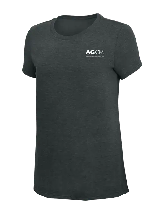 Womens Simply Soft Black Frost 4.5oz Poly/Combed Ring Spun Cotton T-Shirt w/AG|CM Logo
