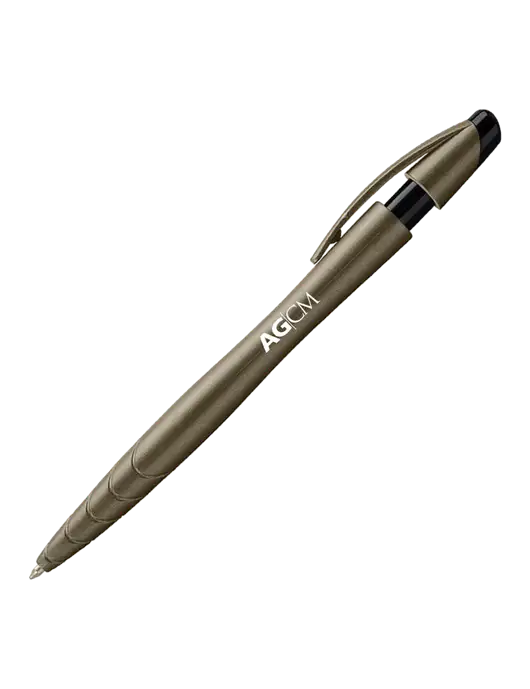 Awali Grey Metallic Pen - Black Ink w/AG|CM Logo