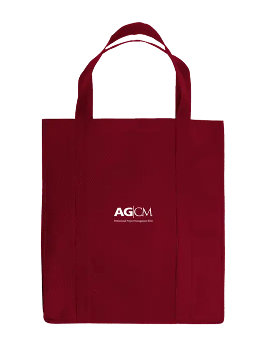 Eco Reusable Jumbo Maroon Shopping Bag w/AG|CM Logo