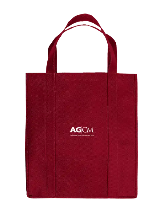 Eco Reusable Jumbo Maroon Shopping Bag w/AG|CM Logo
