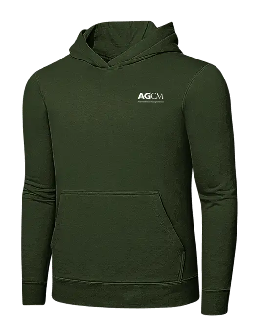 Very Dark Olive 7.8 oz Ring Spun Hooded Sweatshirt w/AG|CM Logo