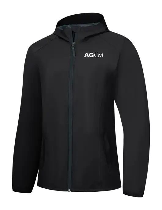 Womens Black Essential Rain Jacket w/AG|CM Logo