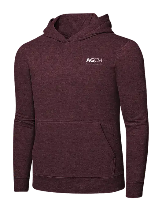 Heather Maroon 7.8 oz Ring Spun Hooded Sweatshirt w/AG|CM Logo