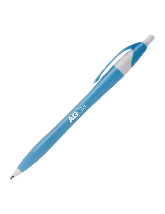 Novella Light Blue/White Breeze Pen - Blue Ink w/AG|CM Logo