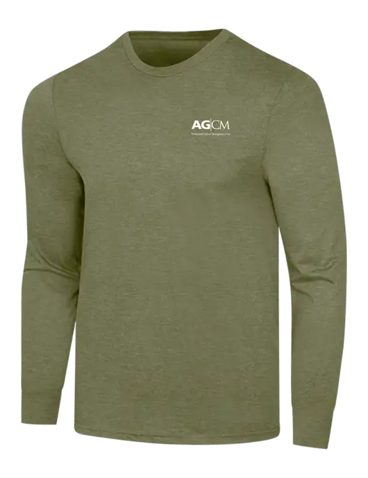 Simply Soft Long Sleeve Military Green Frost 4.5 oz, Poly/Combed Ring Spun Cotton T-Shirt w/AG|CM Logo