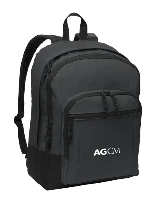 Dark Grey Essential Backpack w/AG|CM Logo