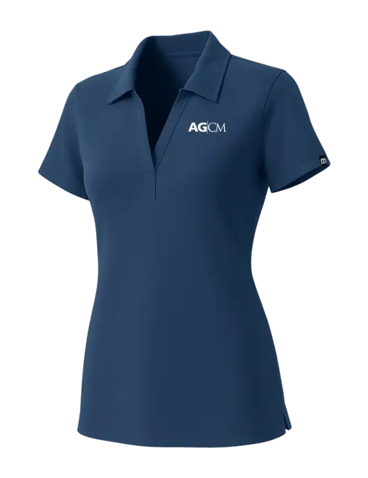 TravisMathew Womens Sapphire Medium Dark Glenview Solid Polo w/AG|CM Logo