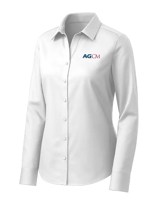 Brooks Brothers Womens White Wrinkle-Free Stretch Pinpoint Shirt w/AG|CM Logo