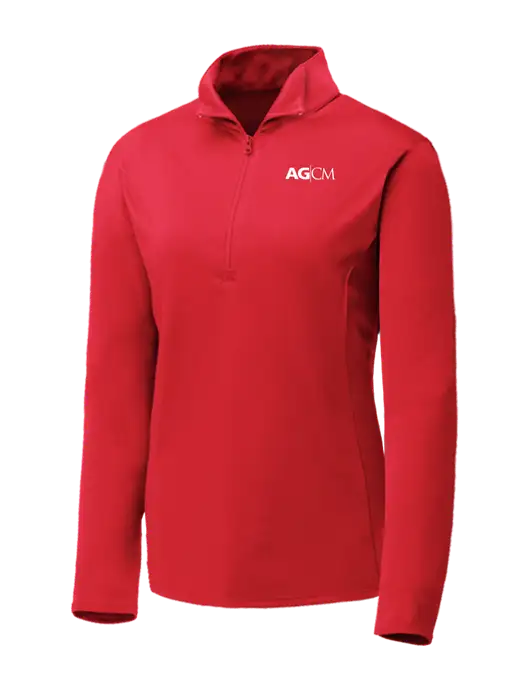 Red Womens Posicharge Competitor ¼ Zip Pullover w/AG|CM Logo