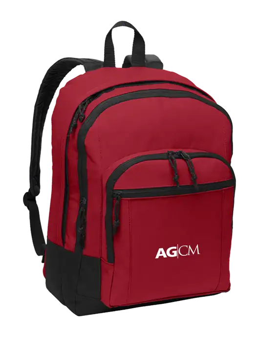 Red Essential Backpack w/AG|CM Logo