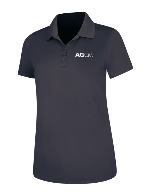 Dark Grey Womens Dry Zone UV Mesh Polo w/AG|CM Logo