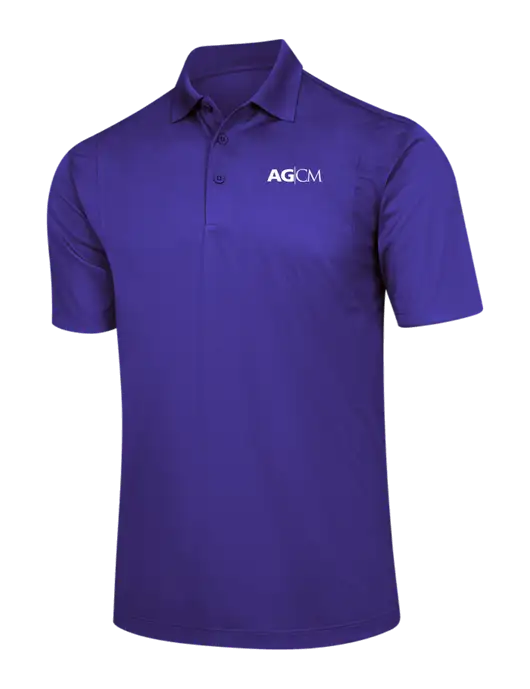 Purple Micropique Sport-Wick Polo w/AG|CM Logo