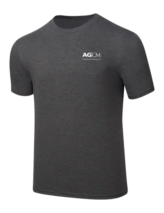 Simply Soft Heathered Charcoal 4.5oz  Poly/Combed Ring Spun Cotton T-Shirt w/AG|CM Logo