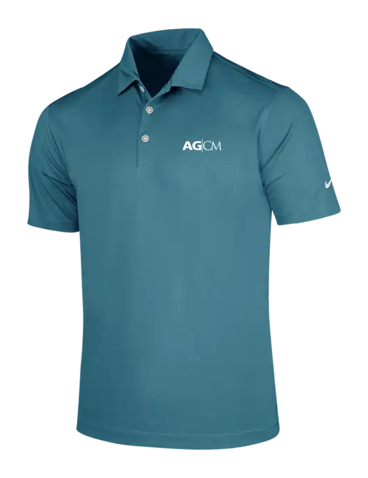 NIKE Dark Teal Dri-Fit Vertical Mesh Polo w/AG|CM Logo