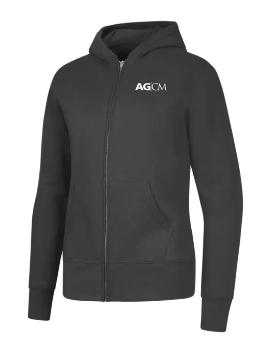 Charcoal Womens Core Fleece Full-Zip Hooded Sweatshirt w/AG|CM Logo