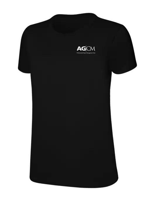 Womens Ring Spun Jet Black 4.5 oz T-Shirt w/AG|CM Logo