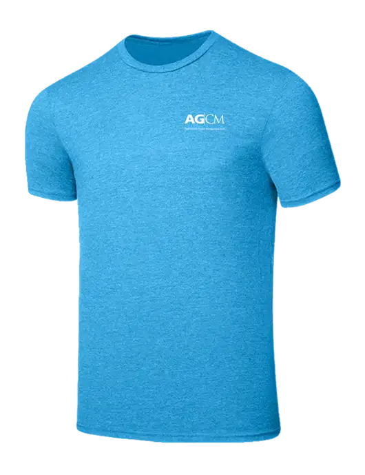 Seriously Soft Heathered Sapphire Blue T-Shirt w/AG|CM Logo