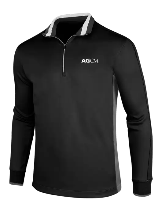 NIKE Black/Dark Grey/White Dry-Fit 1/2 Zip Cover-Up w/AG|CM Logo