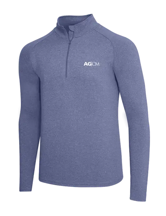 Navy Heather Sport Wick Stretch 1/4 Zip Pullover w/AG|CM Logo