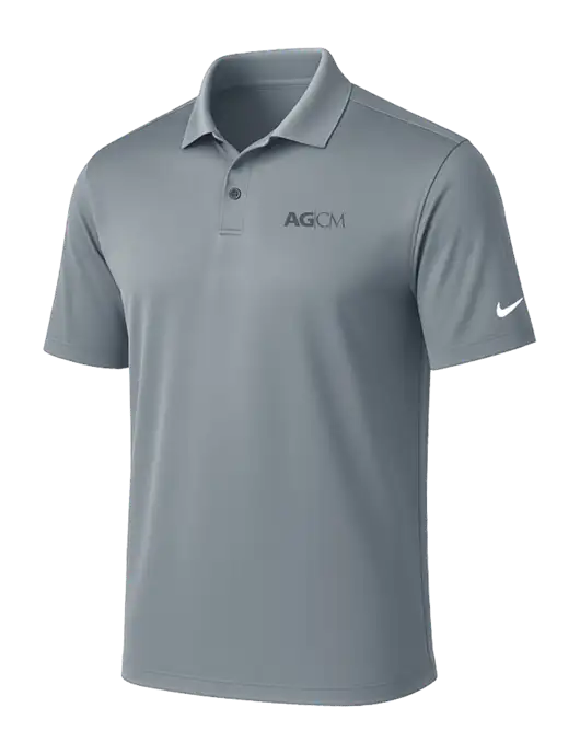 NIKE Medium Grey Victory Solid Polo w/AG|CM Logo