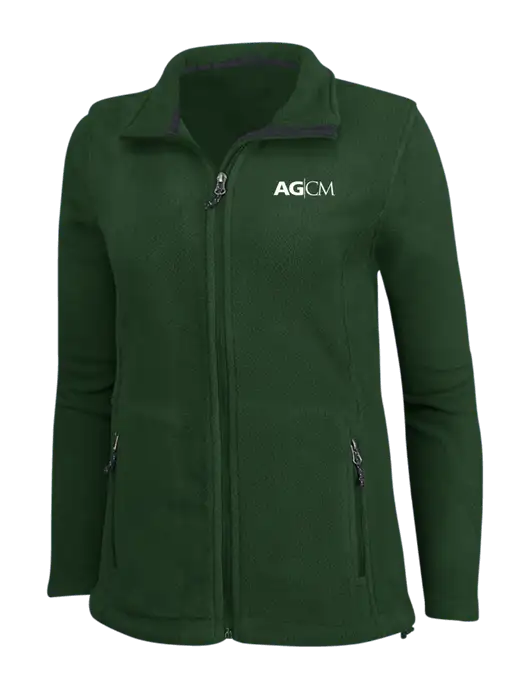Womens Fleece Dark Green Jacket w/AG|CM Logo