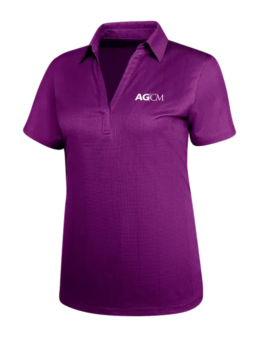 Violet Purple Womens Performance Fine Jacquard Polo w/AG|CM Logo