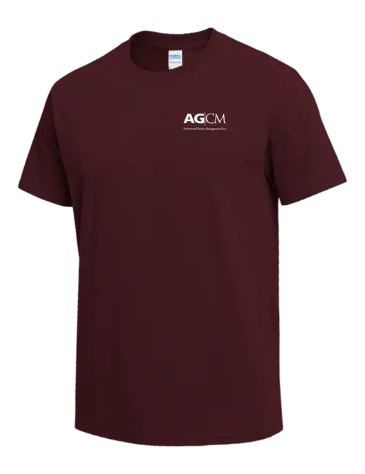 Maroon Heavyweight 6.1 oz T-Shirt w/AG|CM Logo