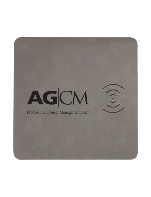 Grey Laserable Leatherette Phone Charging Mat w/AG|CM Logo