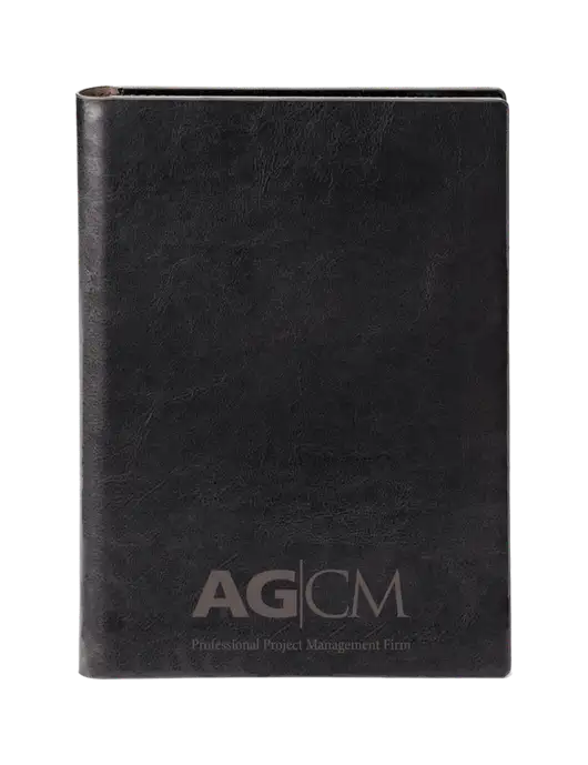 Fabrizio Black 7 x 9.625 Padfolio & Notepad w/AG|CM Logo