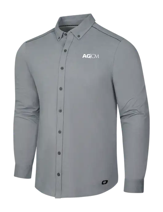 OGIO Medium Grey Heather Modern Code Stretch Button-Up Shirt w/AG|CM Logo