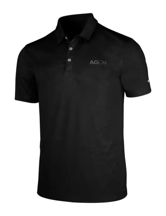 NIKE Black Dri-Fit Embossed Tri-Blade Polo w/AG|CM Logo