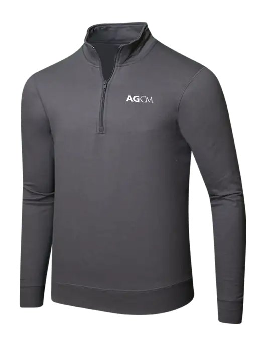 Charcoal 8.5 oz Ring Spun 1/4 Zip Pullover Sweatshirt w/AG|CM Logo