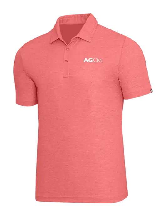 TravisMathew Red Heather Oceanside Polo w/AG|CM Logo