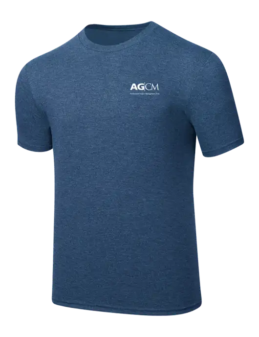Simply Soft Heathered Navy 4.5oz  Poly/Combed Ring Spun Cotton T-Shirt w/AG|CM Logo