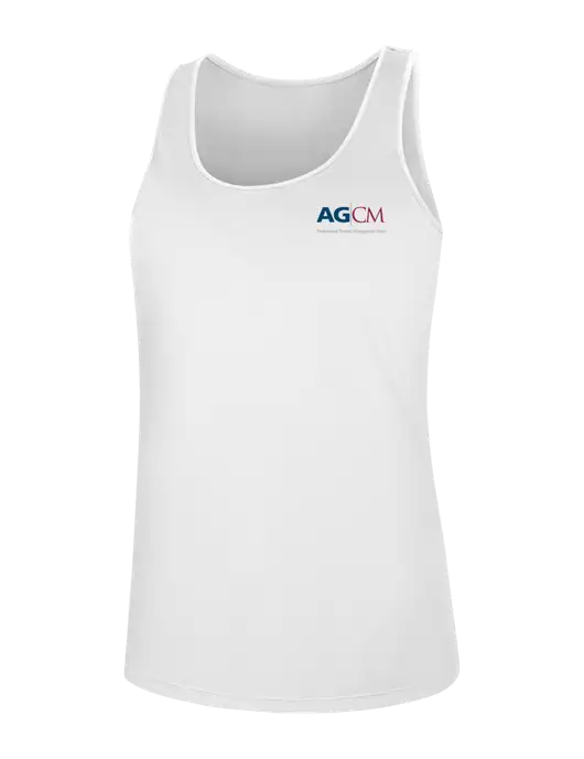 Womens White PosiCharge Competitor Racerback Tank w/AG|CM Logo