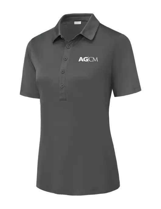 Dark Smoke Grey Womens Posi-UV Pro Polo w/AG|CM Logo