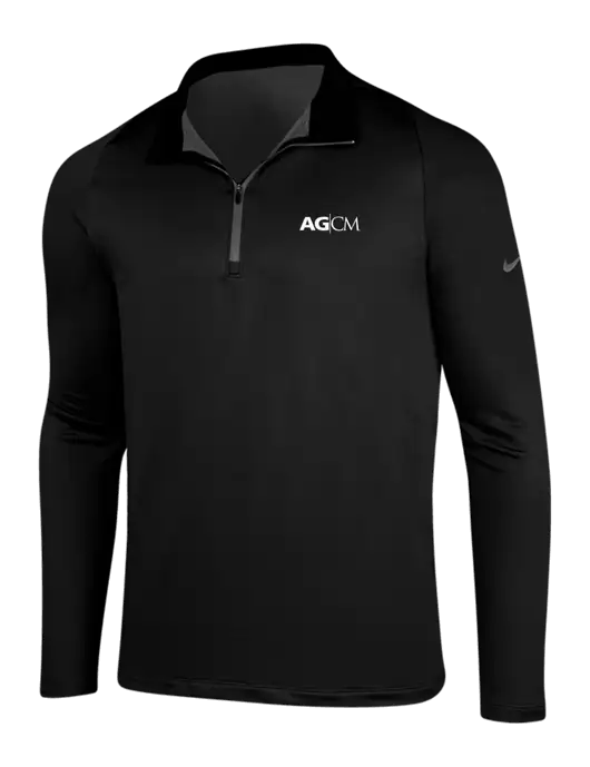 NIKE Black/Dark Grey Dry-Fit Stretch 1/2 Zip Cover-Up w/AG|CM Logo