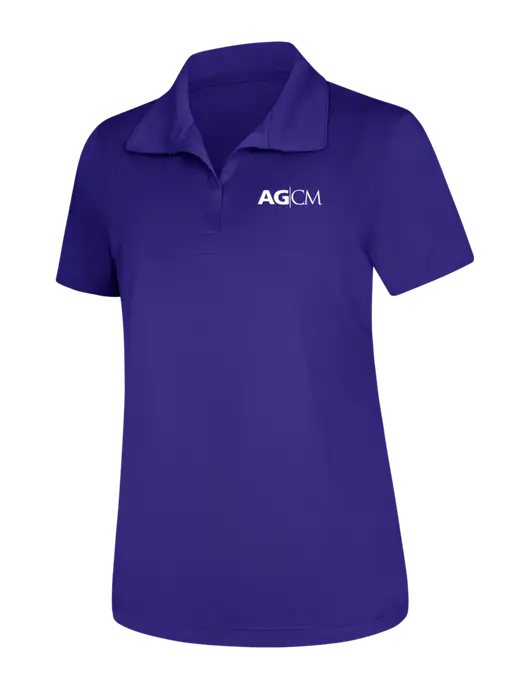 Womens Purple Micropique Sport-Wick Polo w/AG|CM Logo
