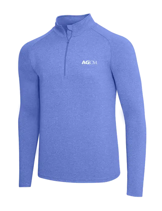 Royal Heather Sport Wick Stretch 1/4 Zip Pullover w/AG|CM Logo