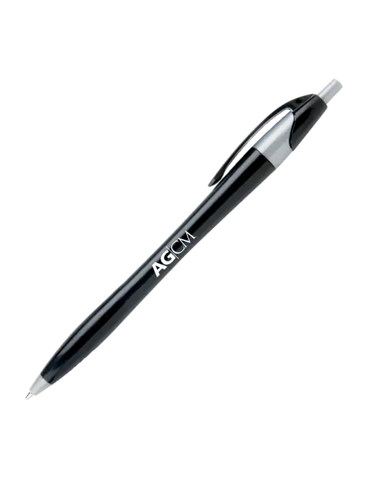 Novella Black/Silver Corporate Pen - Blue Ink w/AG|CM Logo