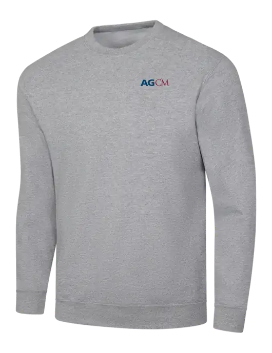 Light Grey Heather 7.8 oz Ring Spun Crew Sweatshirt w/AG|CM Logo