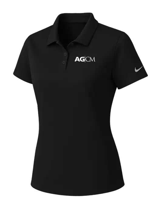 Nike Womens Black Dry Essential Solid Polo w/AG|CM Logo