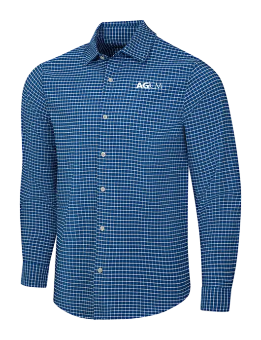 Navy/White City Stretch Shirt w/AG|CM Logo