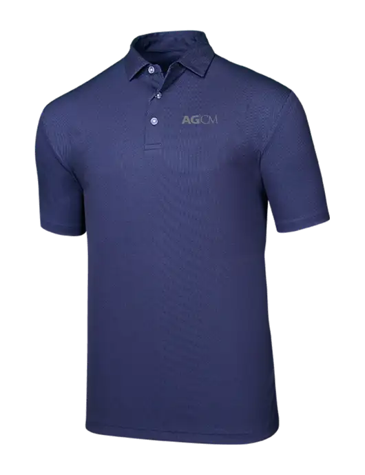 Callaway Birdseye Navy Polo w/AG|CM Logo